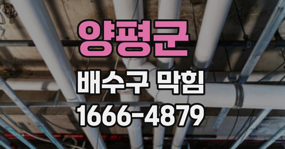 양평군 배수구 막힘