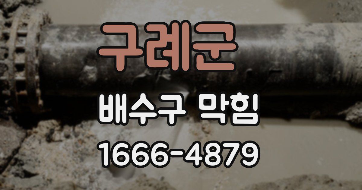 구례군 배수구 막힘