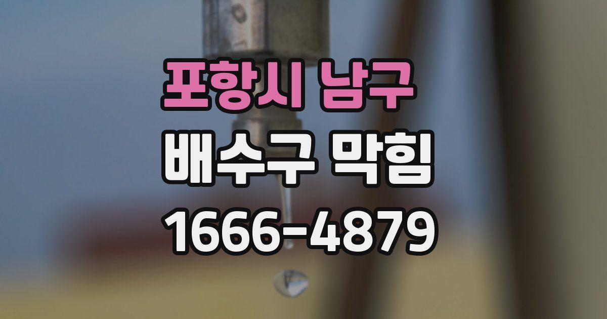 포항시 남구 배수구 막힘