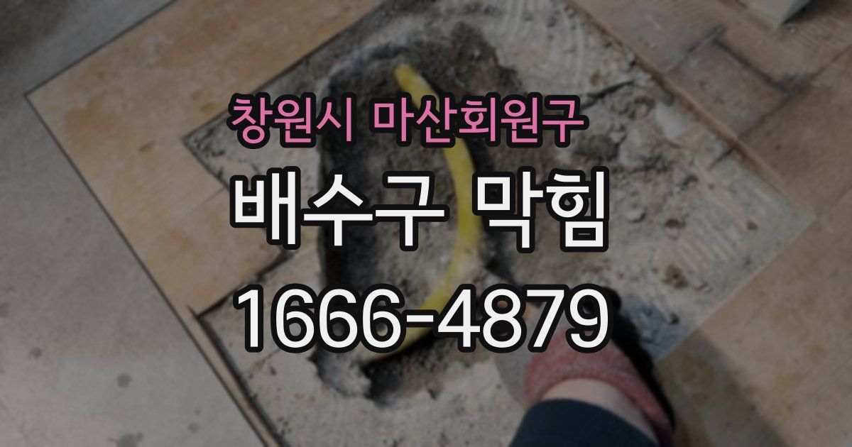 창원시 마산회원구 배수구 막힘