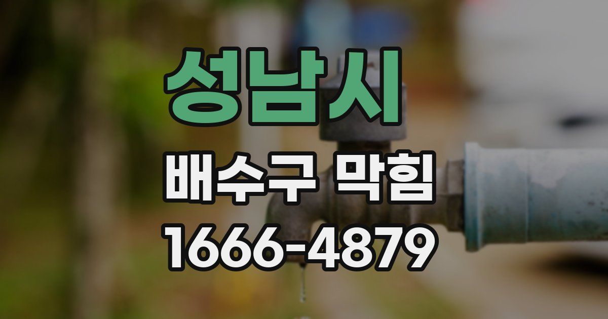성남시 배수구 막힘