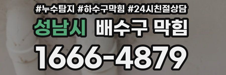 성남시 배수구 막힘