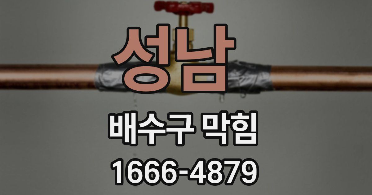 성남 배수구 막힘