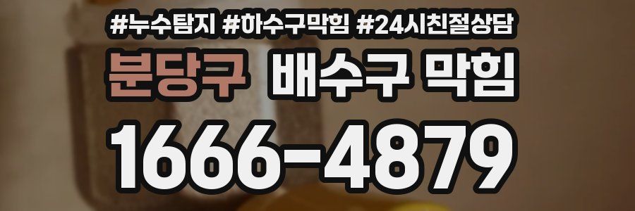 분당구 배수구 막힘