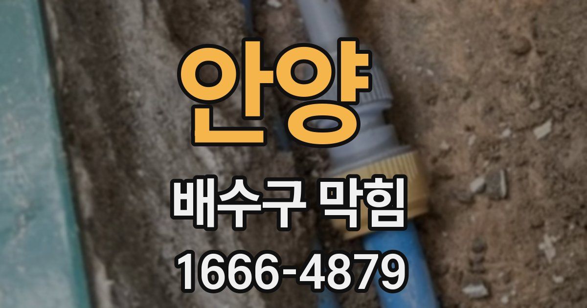 안양 배수구 막힘