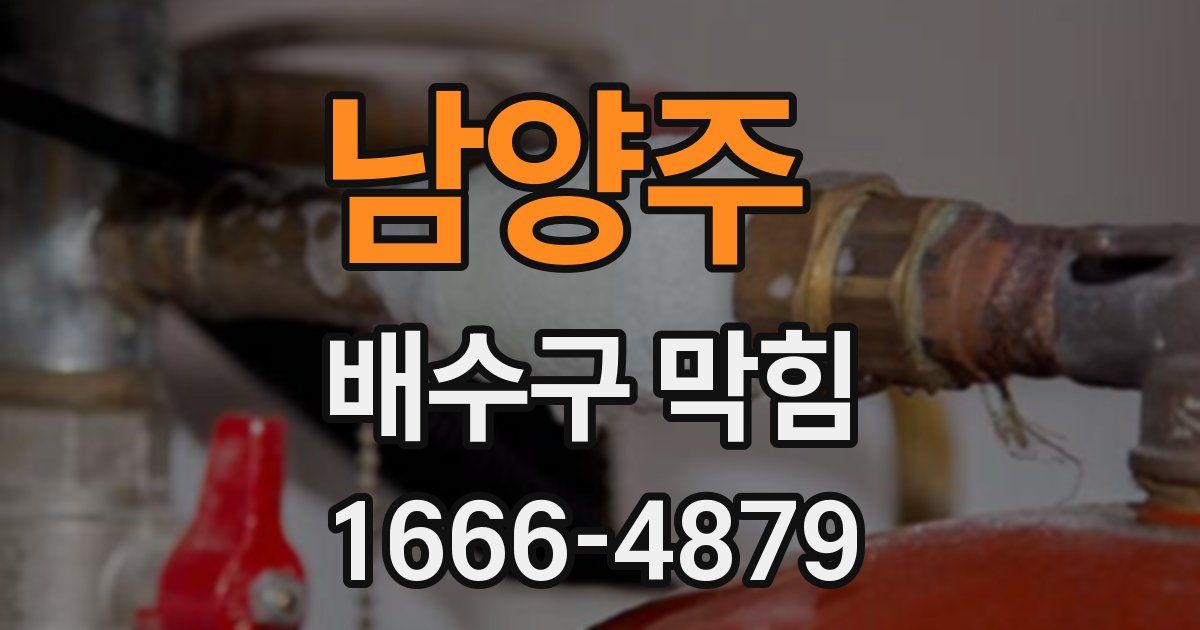 남양주 배수구 막힘