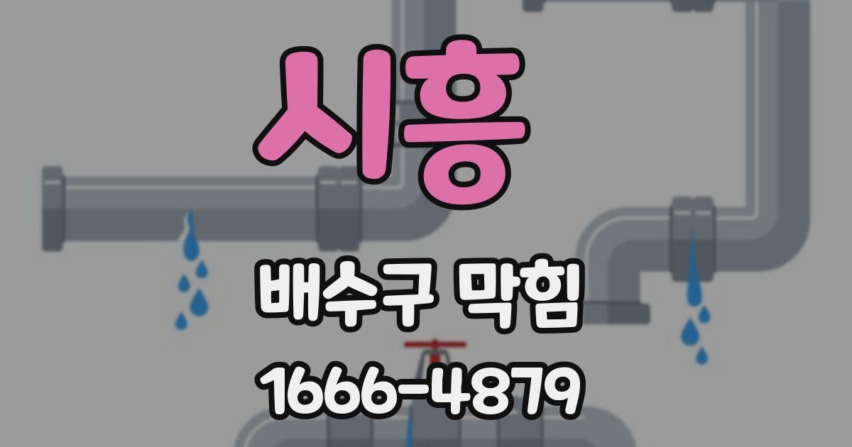 시흥 배수구 막힘