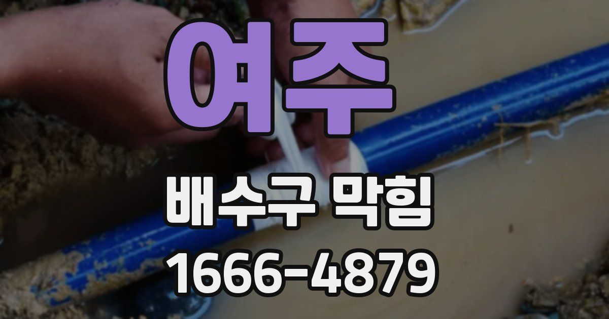 여주 배수구 막힘