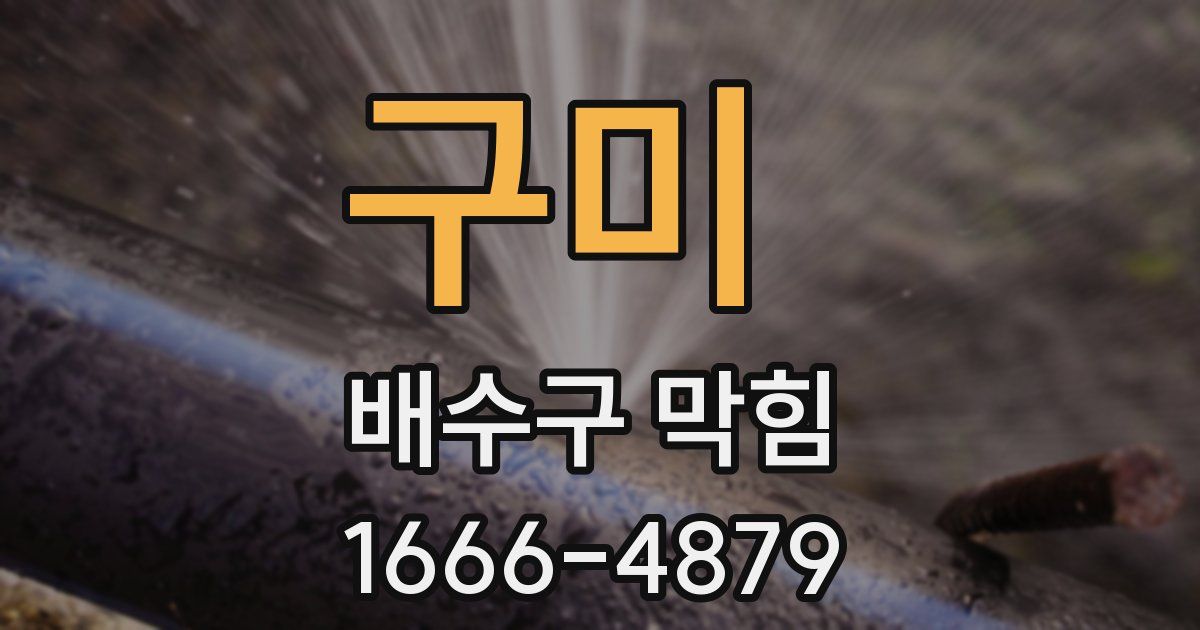 구미 배수구 막힘