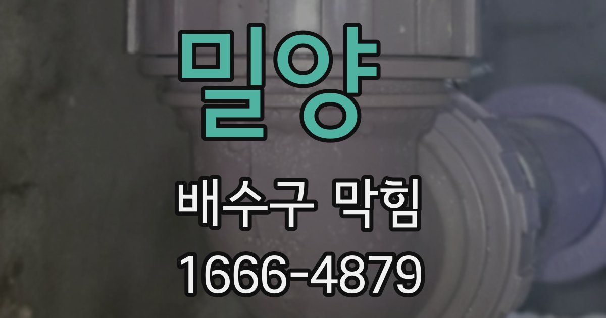 밀양 배수구 막힘