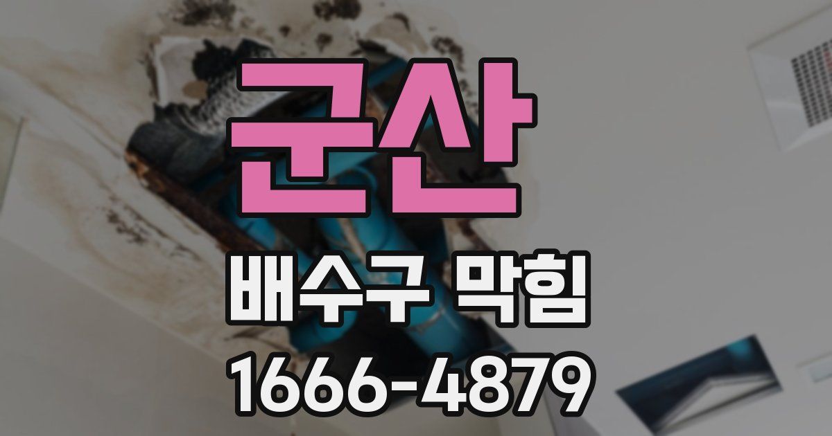 군산 배수구 막힘