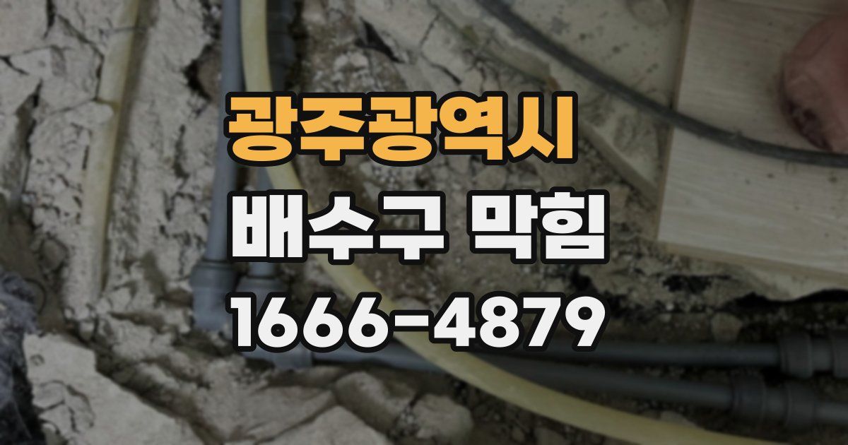광주광역시 배수구 막힘