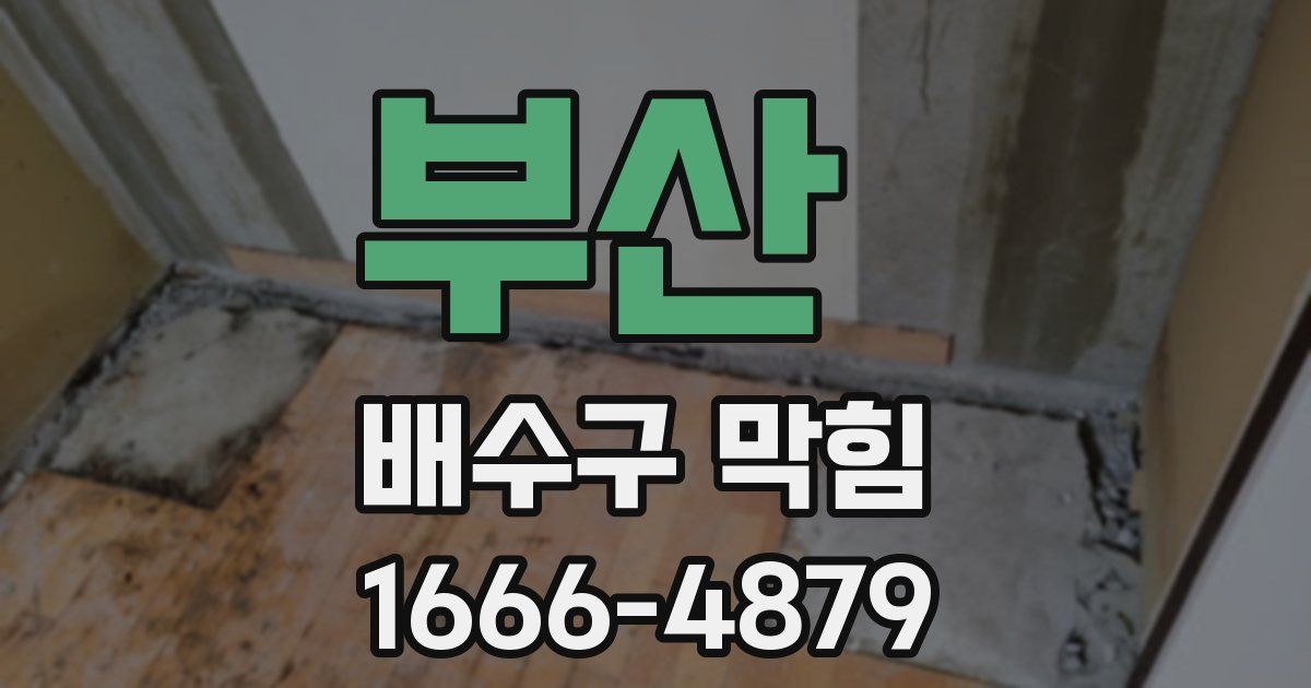 부산 배수구 막힘