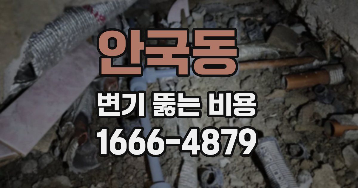 안국동 변기 뚫는 비용