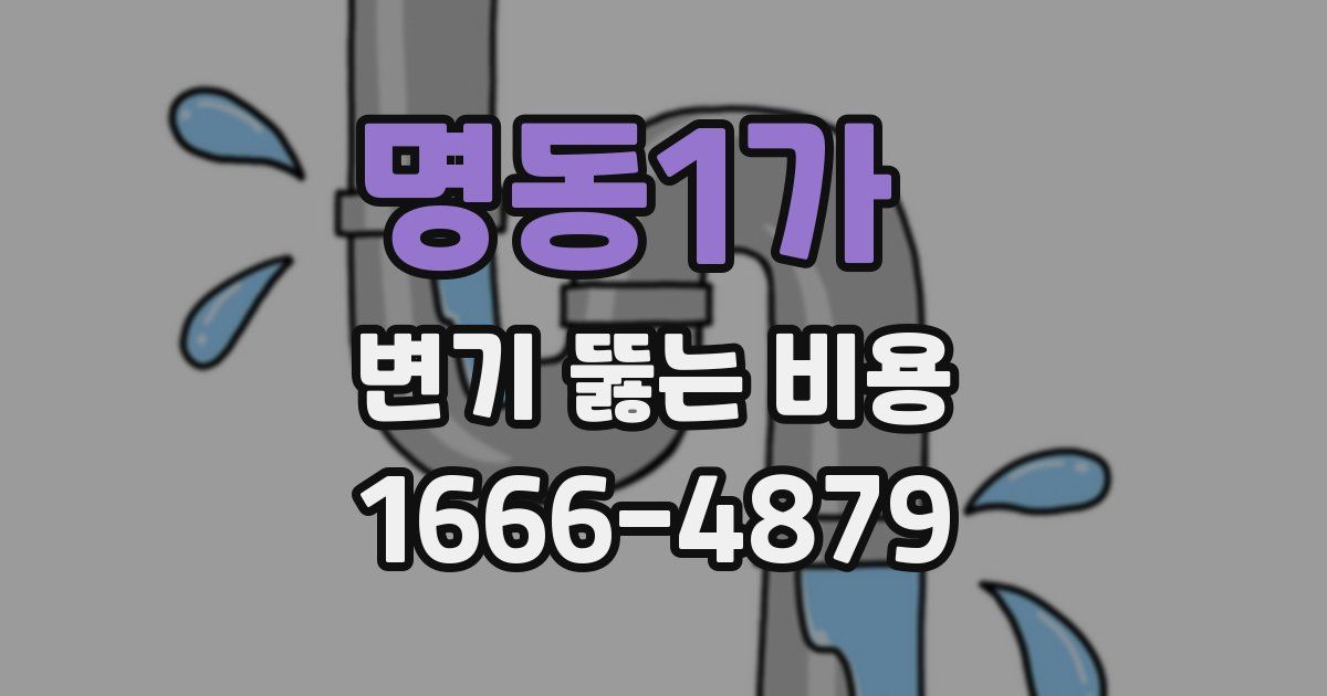 명동1가 변기 뚫는 비용
