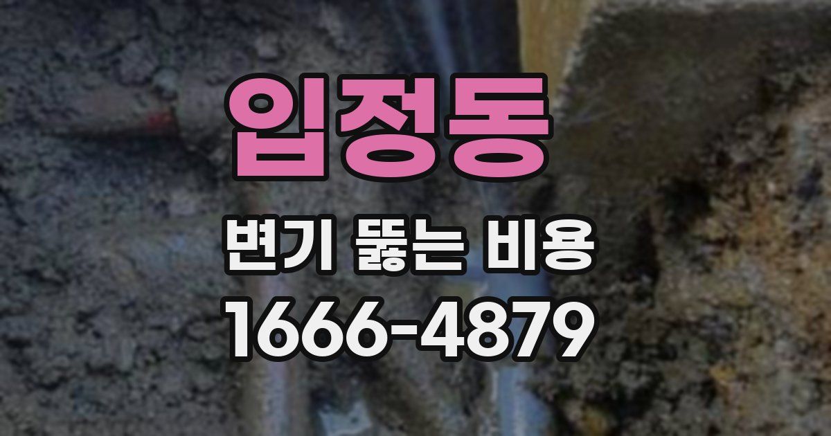 입정동 변기 뚫는 비용