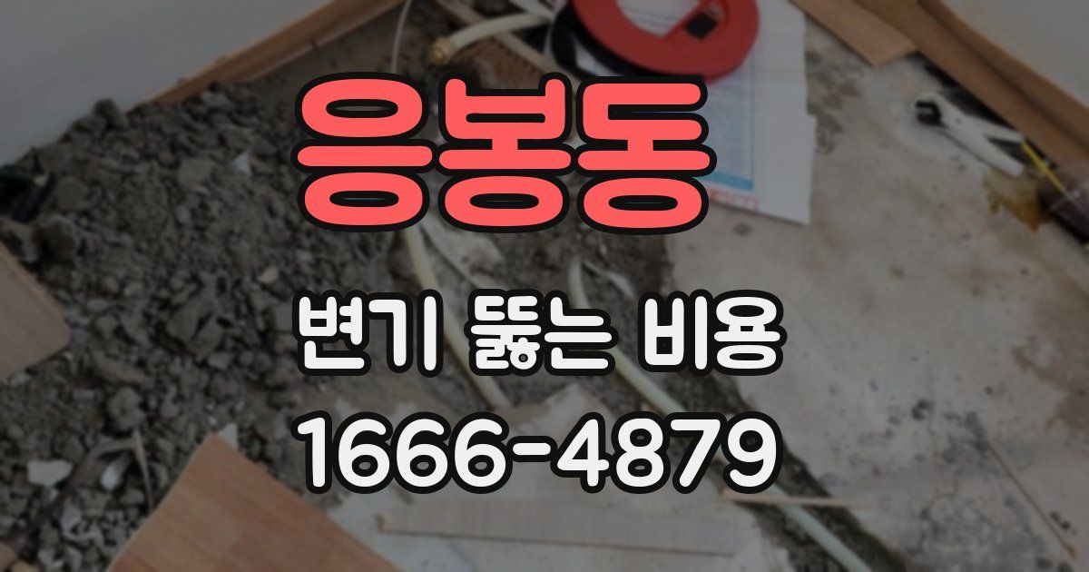 응봉동 변기 뚫는 비용