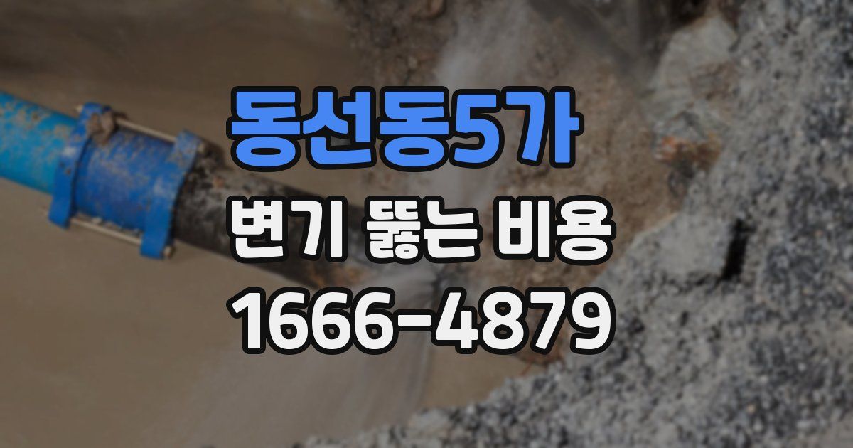동선동5가 변기 뚫는 비용