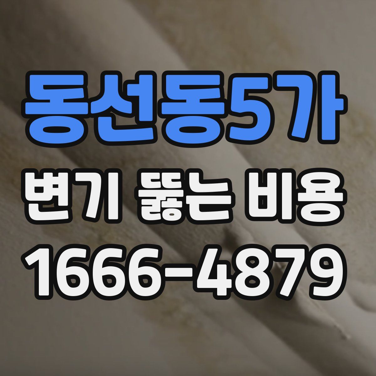 동선동5가 변기 뚫는 비용