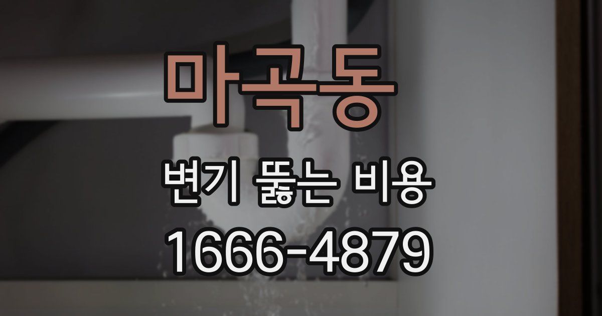 마곡동 변기 뚫는 비용