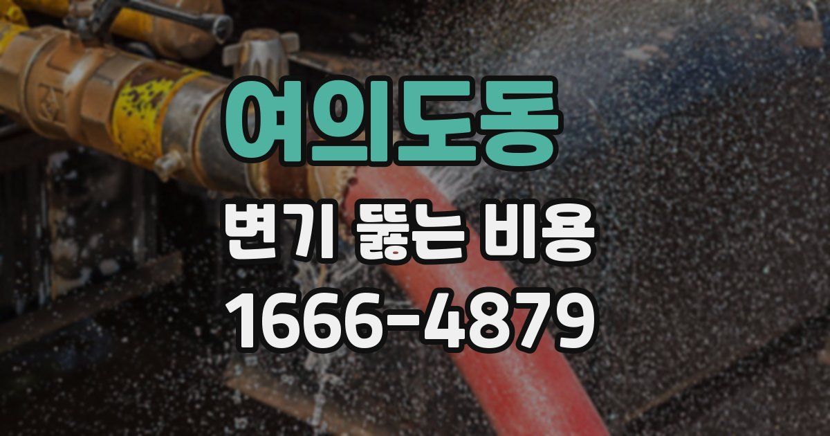 여의도동 변기 뚫는 비용