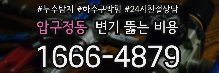 압구정동 변기 뚫는 비용