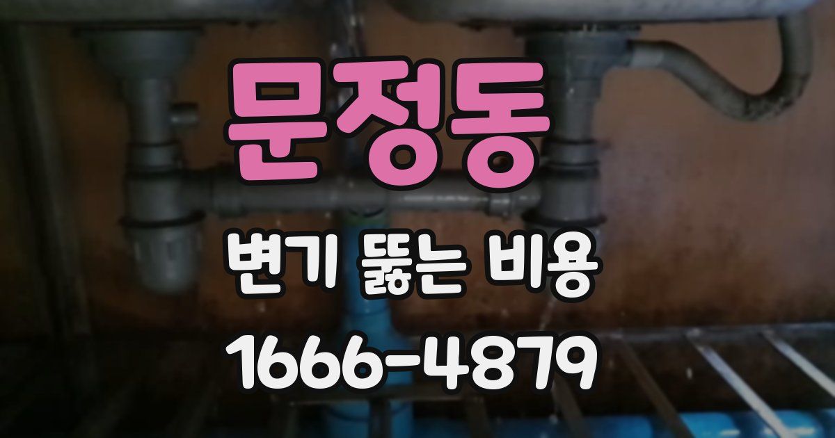 문정동 변기 뚫는 비용
