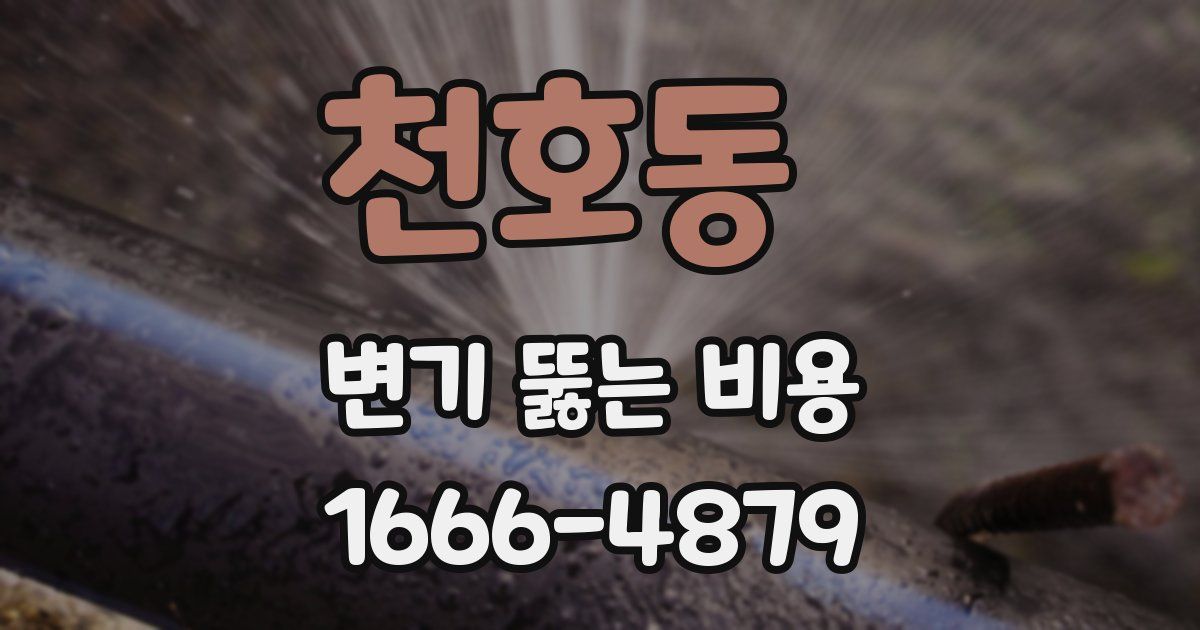 천호동 변기 뚫는 비용