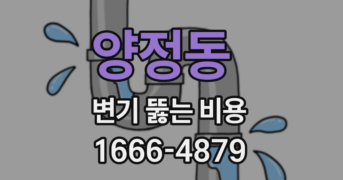 양정동 변기 뚫는 비용
