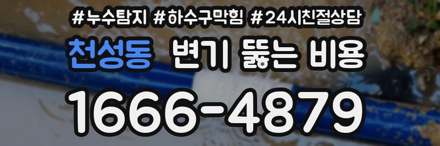천성동 변기 뚫는 비용