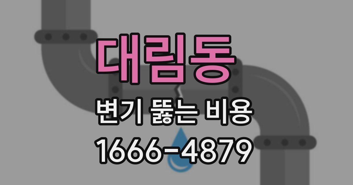 대림동 변기 뚫는 비용