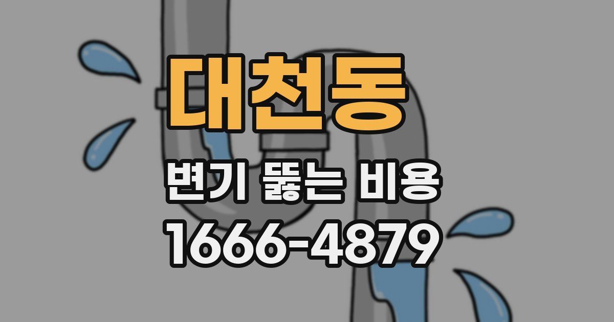 대천동 변기 뚫는 비용