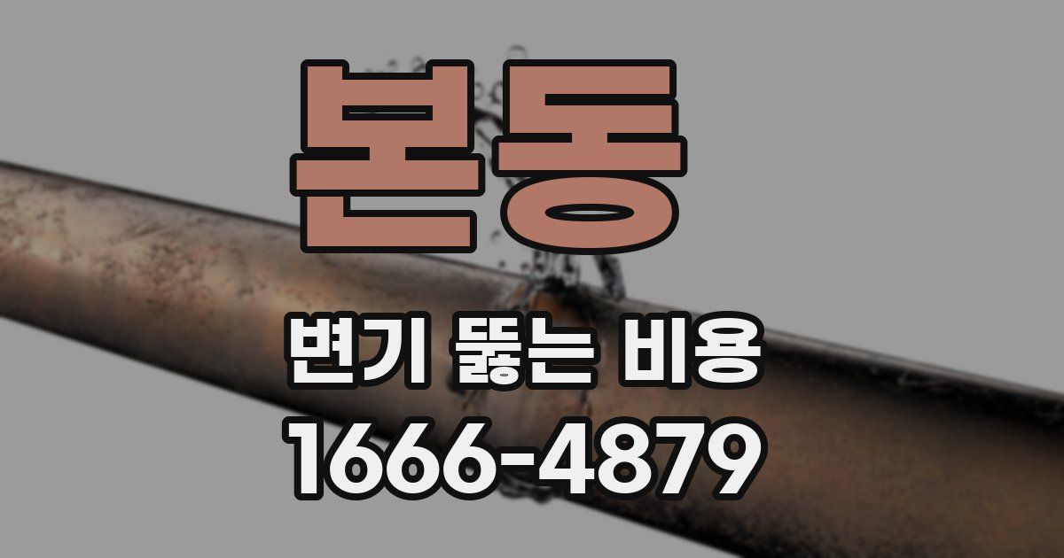 본동 변기 뚫는 비용