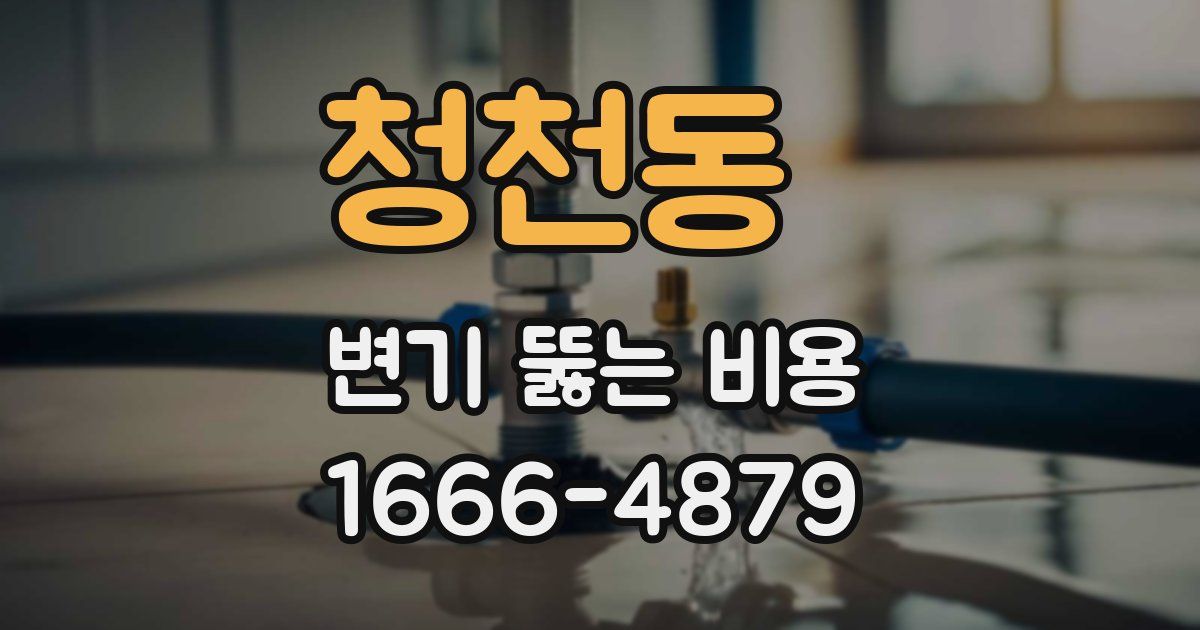 청천동 변기 뚫는 비용