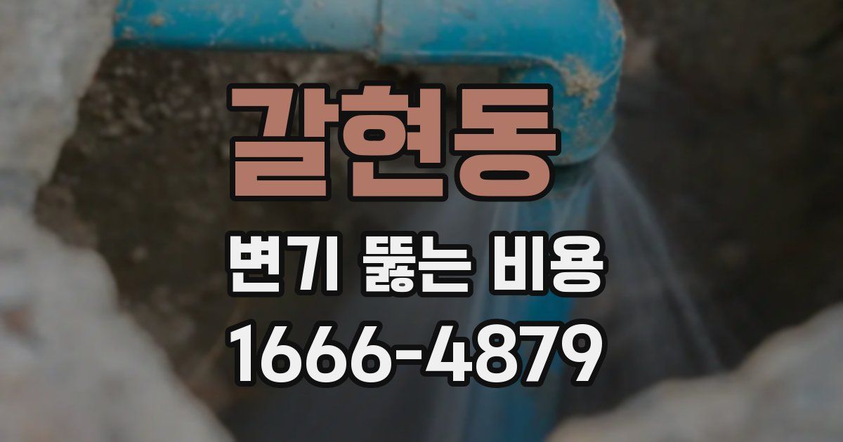 갈현동 변기 뚫는 비용