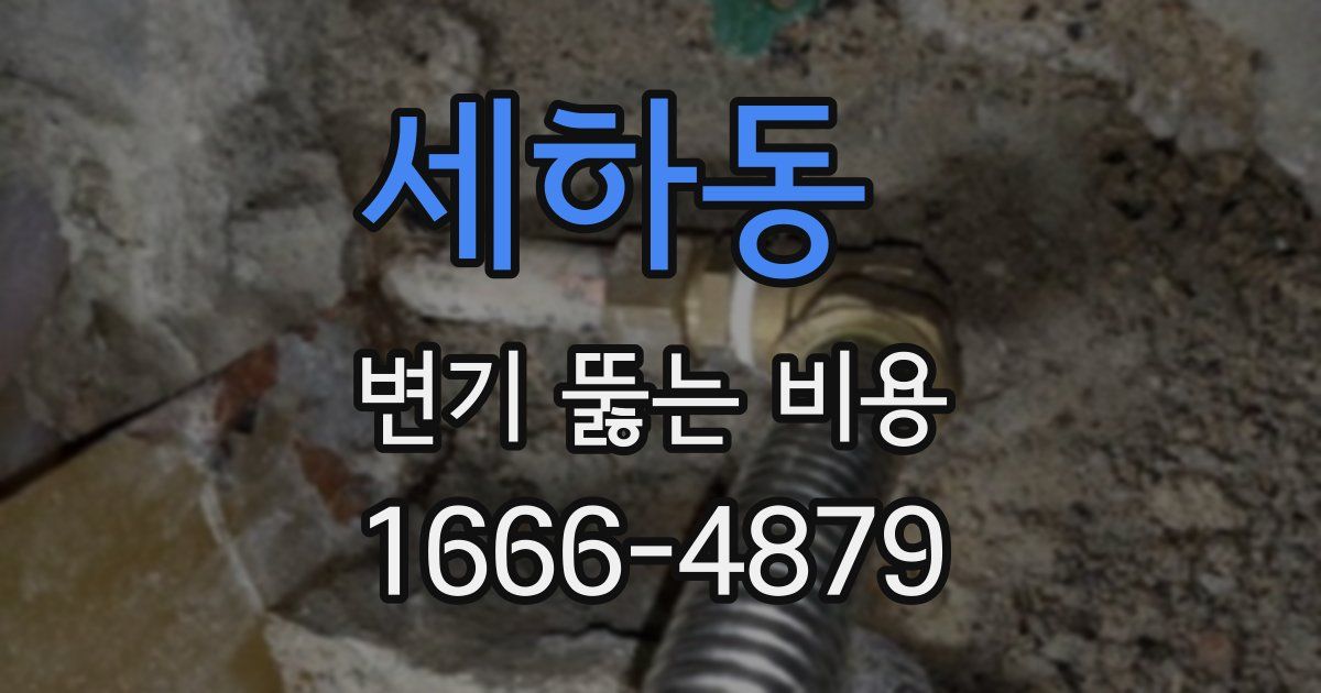 세하동 변기 뚫는 비용