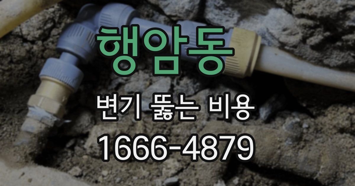 행암동 변기 뚫는 비용