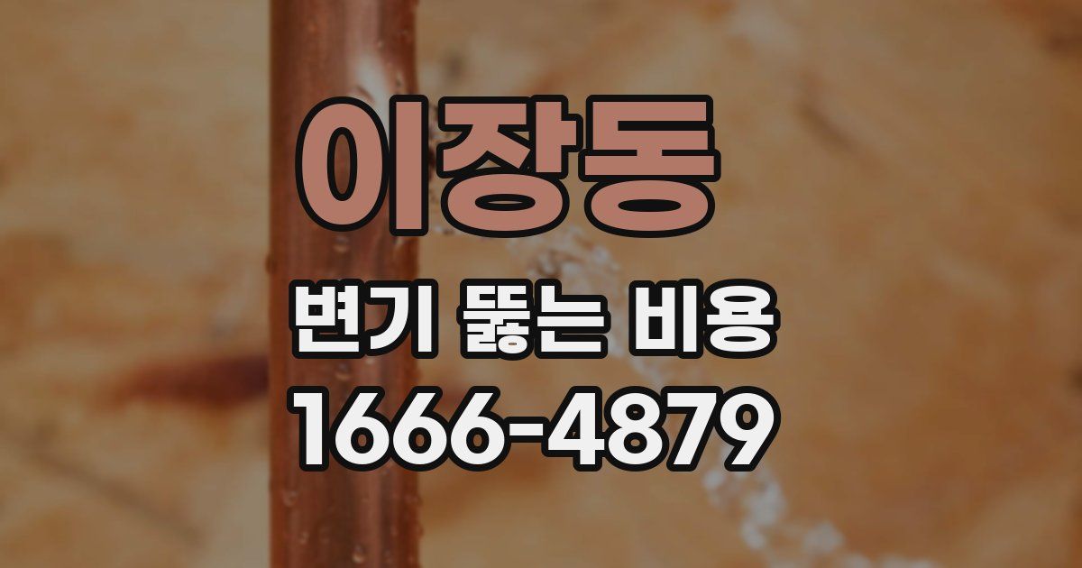 이장동 변기 뚫는 비용