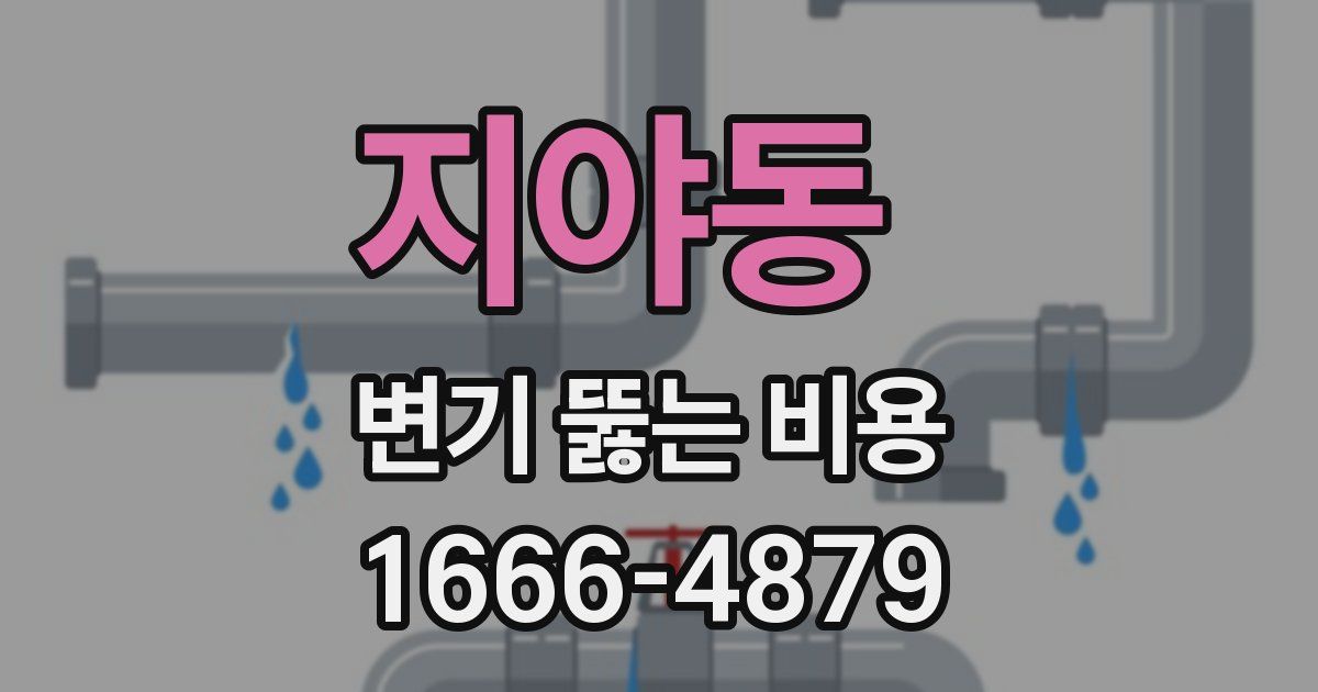 지야동 변기 뚫는 비용