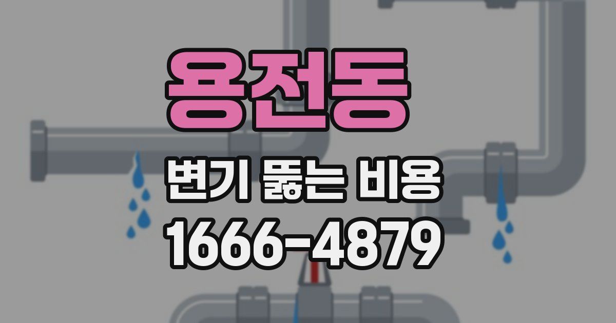용전동 변기 뚫는 비용