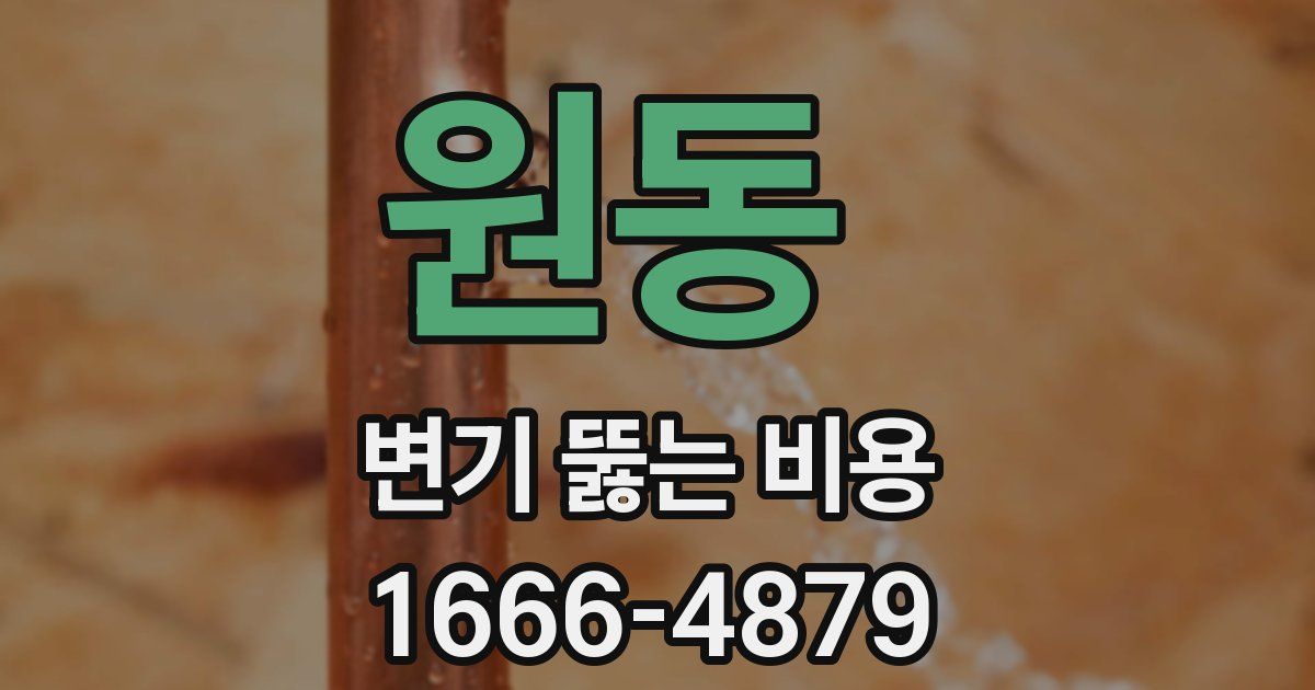 원동 변기 뚫는 비용