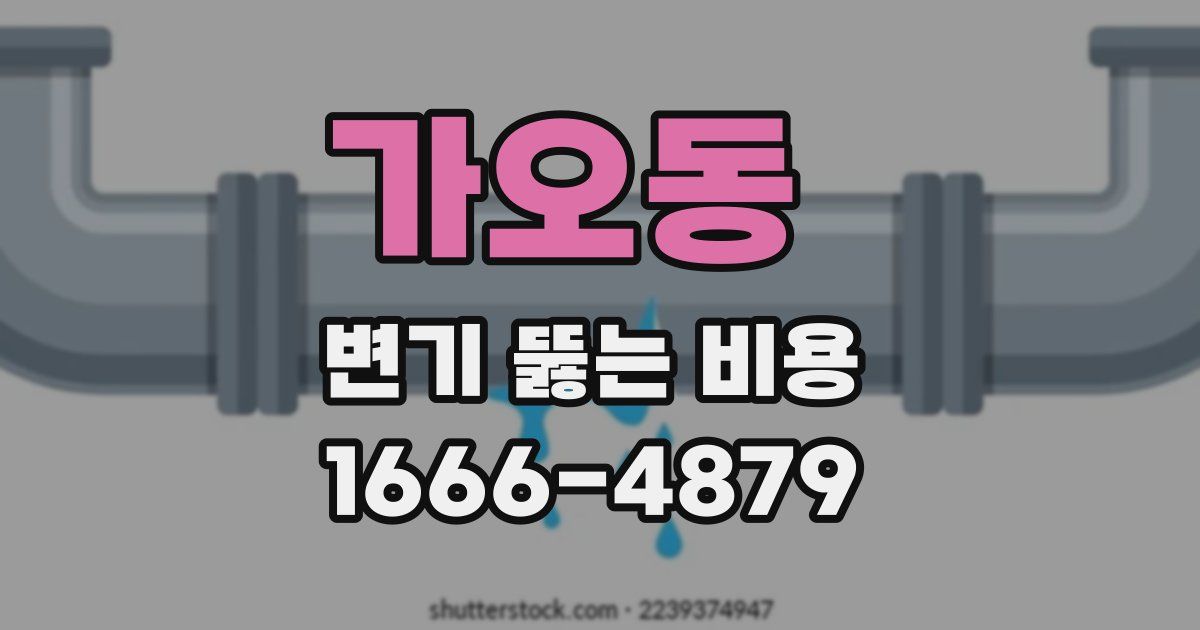 가오동 변기 뚫는 비용