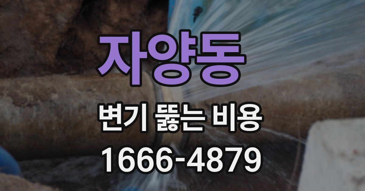 자양동 변기 뚫는 비용