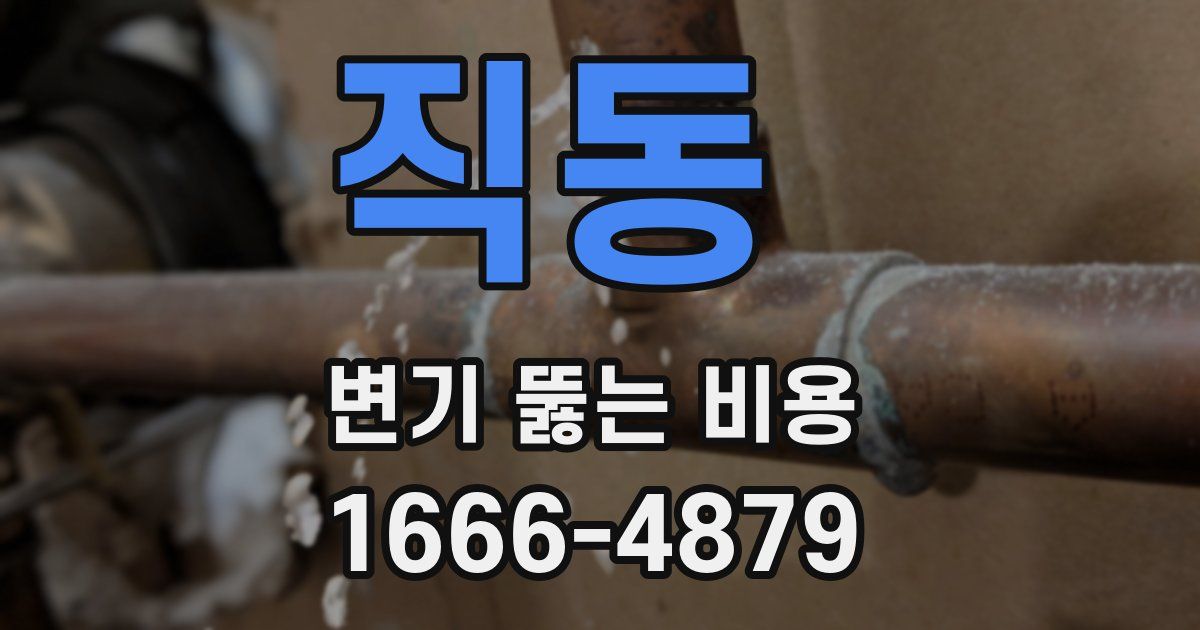 직동 변기 뚫는 비용