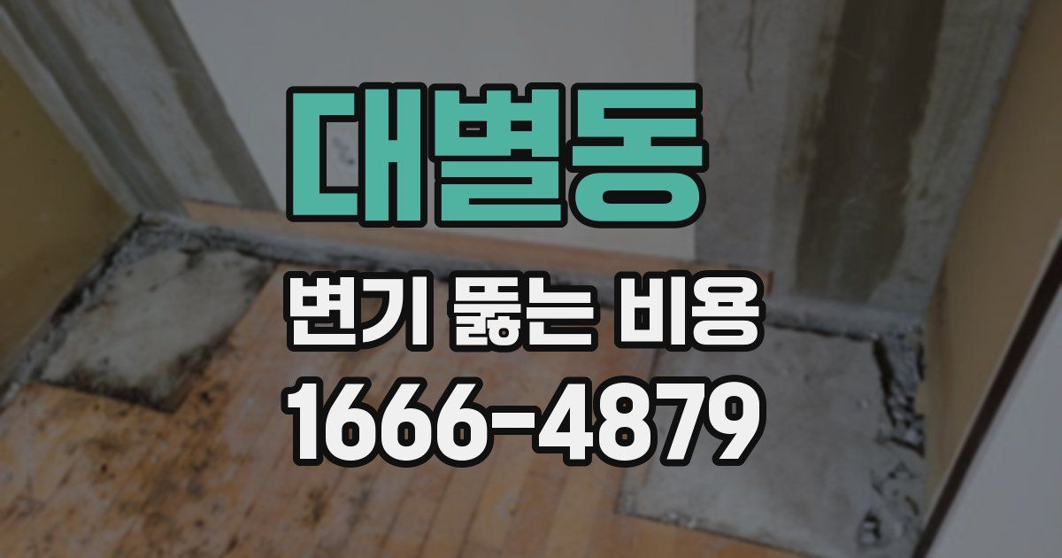 대별동 변기 뚫는 비용
