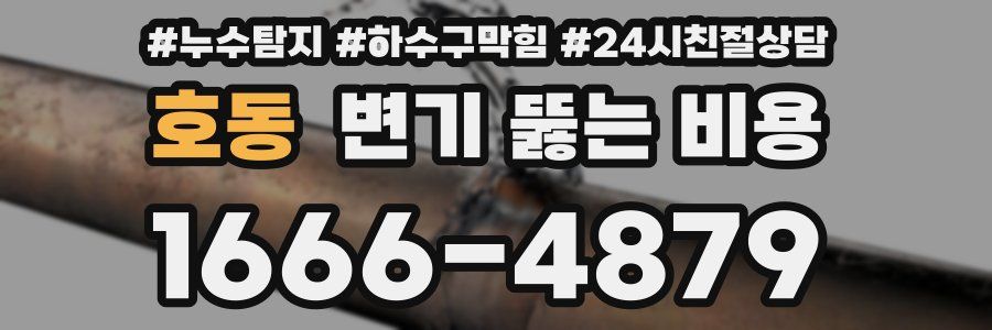 호동 변기 뚫는 비용