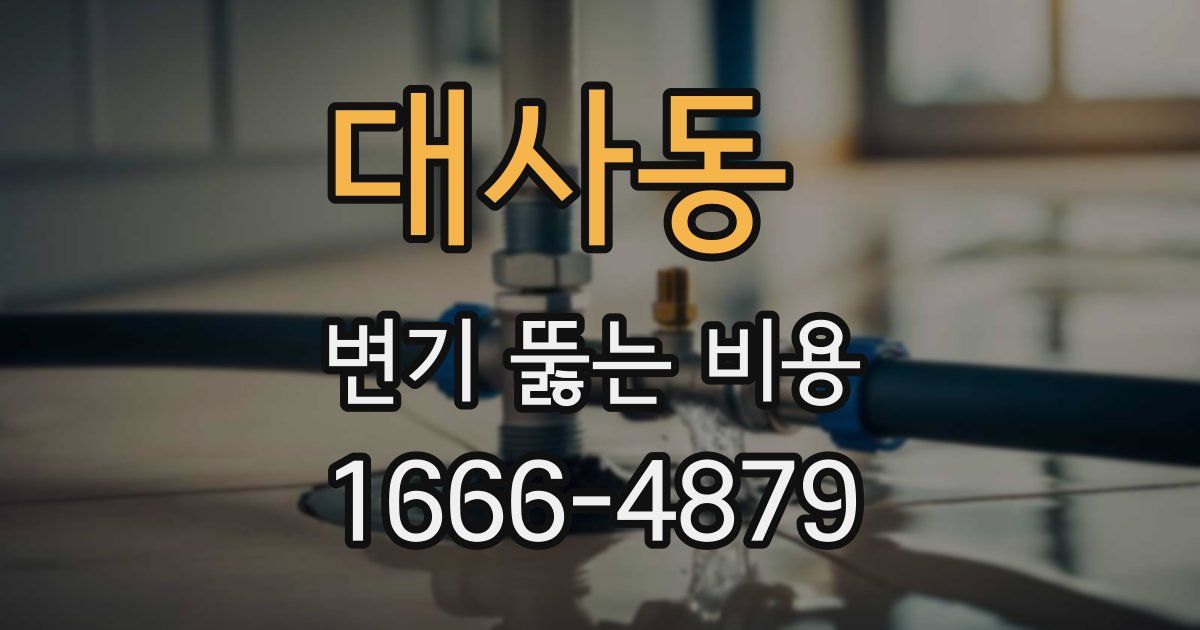 대사동 변기 뚫는 비용