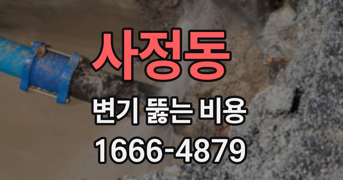 사정동 변기 뚫는 비용