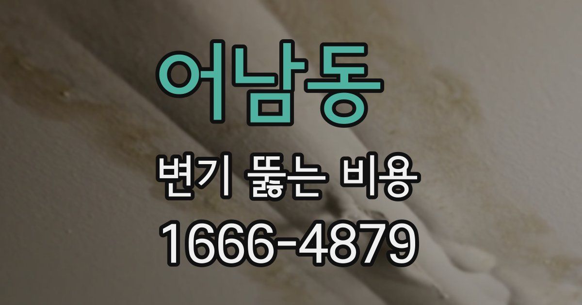 어남동 변기 뚫는 비용