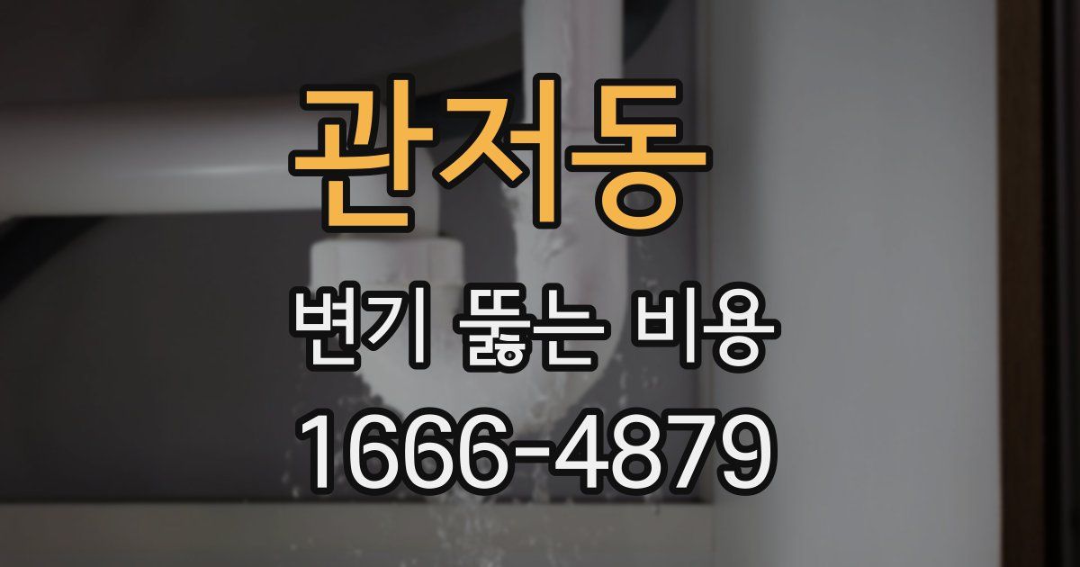 관저동 변기 뚫는 비용